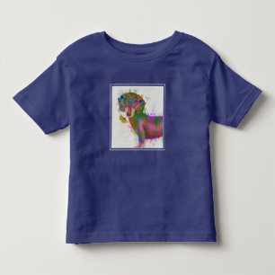 Dachshund & Glasses Rainbow Splash Toddler T-Shirt