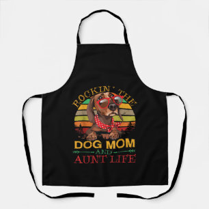 Dachshund Glasses Rockin Dog Mum Gift For Aunt Apron
