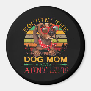 Dachshund Glasses Rockin Dog Mum Gift For Aunt Magnet