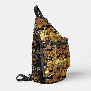Dachshund Gold Sling Bag