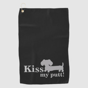 Dachshund Golf Towel Funny Kiss My Putt Wiener Dog