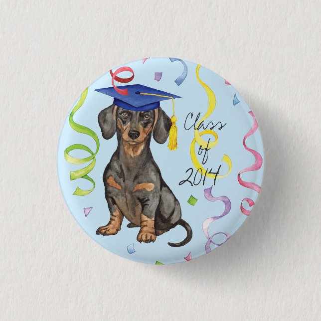 Dachshund Graduate 3 Cm Round Badge (Front)