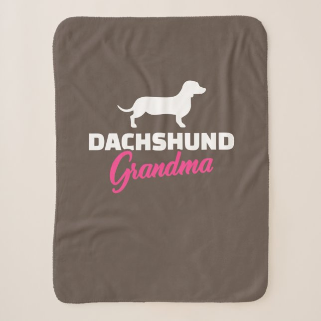 Dachshund Grandma Sherpa Blanket (Front)