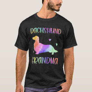 Dachshund Grandma Wiener Dog Nana Rainbow Watercol T-Shirt