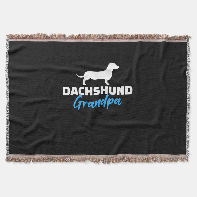 Dachshund Grandpa Throw Blanket (Front)