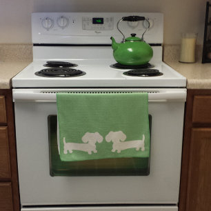 Dachshund Green Dish Towel Wiener Dog Moms & Dads