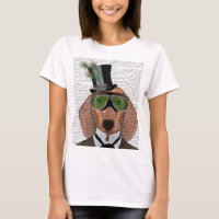 Dachshund Green Goggles Top Hat