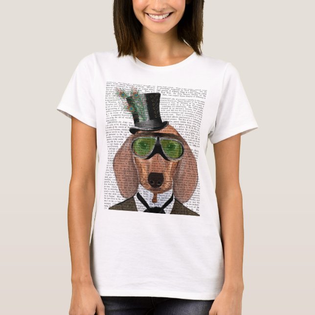 Dachshund Green Goggles Top Hat (Front)