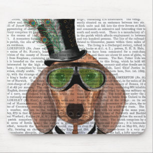 Dachshund Green Goggles Top Hat Mouse Mat