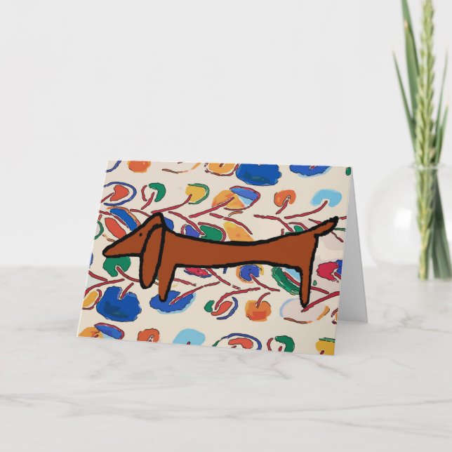 Dachshund Greetings Holiday Card (Front)