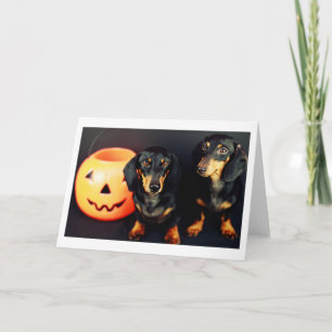 Dachshund Halloween Card
