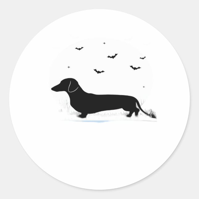 Dachshund Halloween Costume  My Dachshund is My Bo Classic Round Sticker (Front)