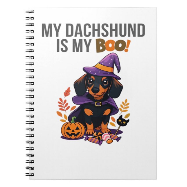 Dachshund Halloween Costume  My Dachshund is My Bo Notebook (Front)