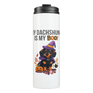 Dachshund Halloween Costume My Dachshund is My Bo Thermal Tumbler