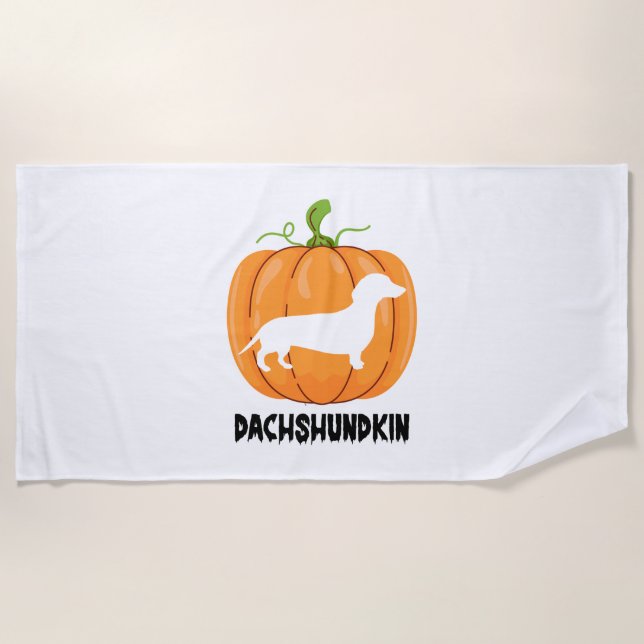Dachshund Halloween Dog Beach Towel (Front)