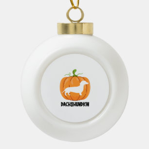 Dachshund Halloween Dog Ceramic Ball Christmas Ornament