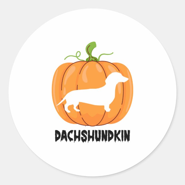 Dachshund Halloween Dog Classic Round Sticker (Front)
