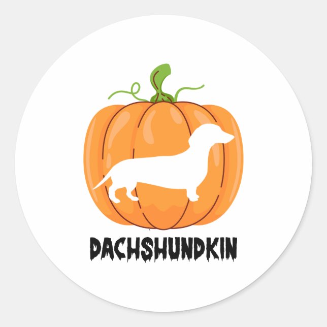 Dachshund Halloween Dog Classic Round Sticker (Front)