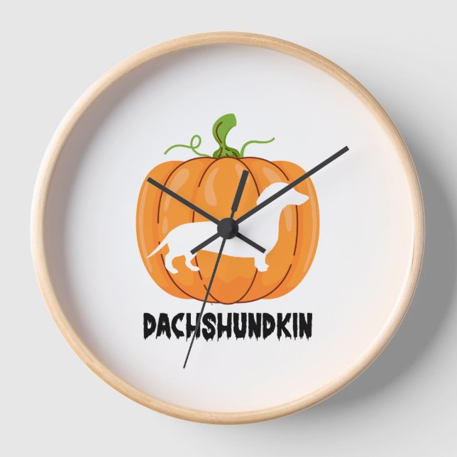 Dachshund Halloween Dog Clock (Front)