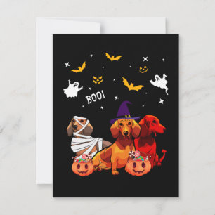 Dachshund Halloween Dog Lover Card