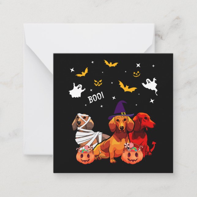 Dachshund Halloween Dog Lover Card (Front)
