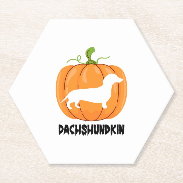 Dachshund Halloween Dog Paper Coaster (Front)