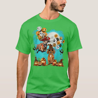 Dachshund Halloween Eve Spooky Pumpkin Balloon Moo T-Shirt
