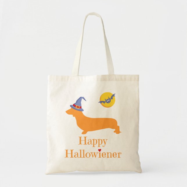 Dachshund Halloween Gift Funny Wiener Dog Tote Bag (Front)