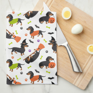 Dachshund Halloween Kitchen Towel