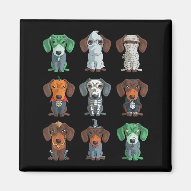Dachshund Halloween Magnet (Front)