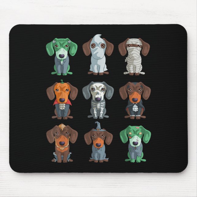 Dachshund Halloween Mouse Mat (Front)