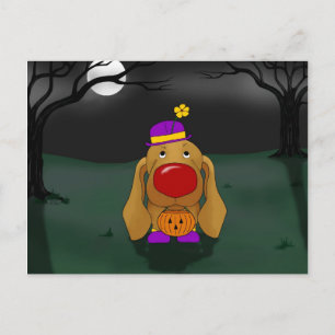 Dachshund Halloween Postcard