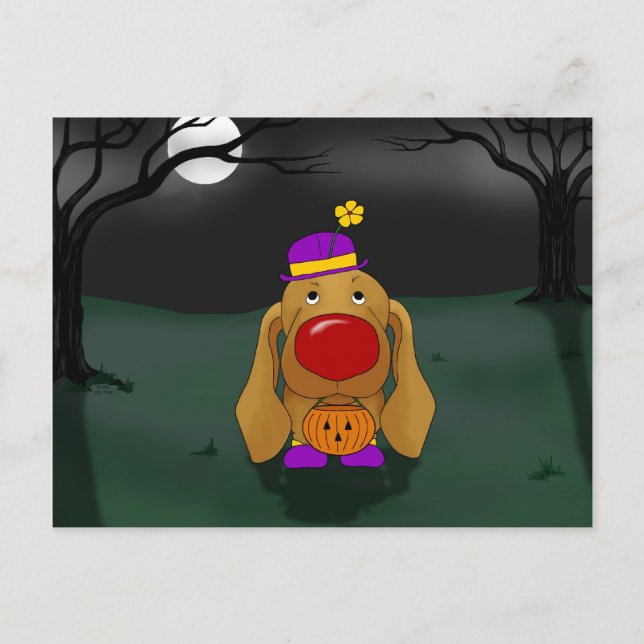 Dachshund Halloween Postcard (Front)