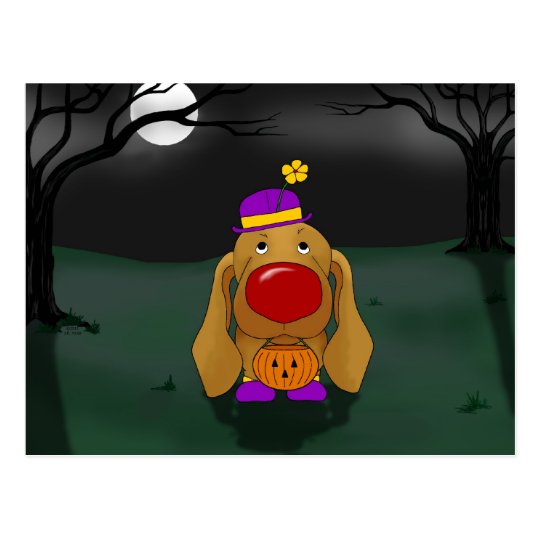 Dachshund Halloween Postcard