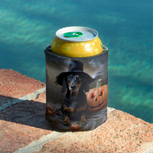 Dachshund Halloween Scary Can Cooler