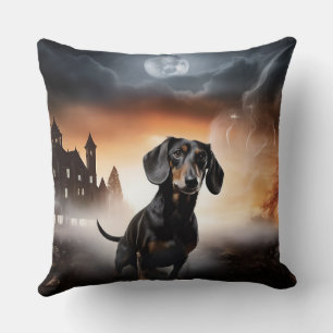 Dachshund Halloween Scary Cushion