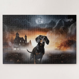 Dachshund Halloween Scary Jigsaw Puzzle