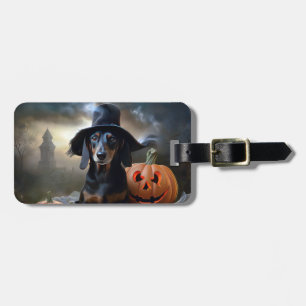 Dachshund Halloween Scary Luggage Tag