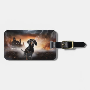 Dachshund Halloween Scary Luggage Tag