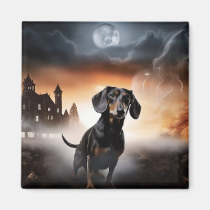 Dachshund Halloween Scary Magnet