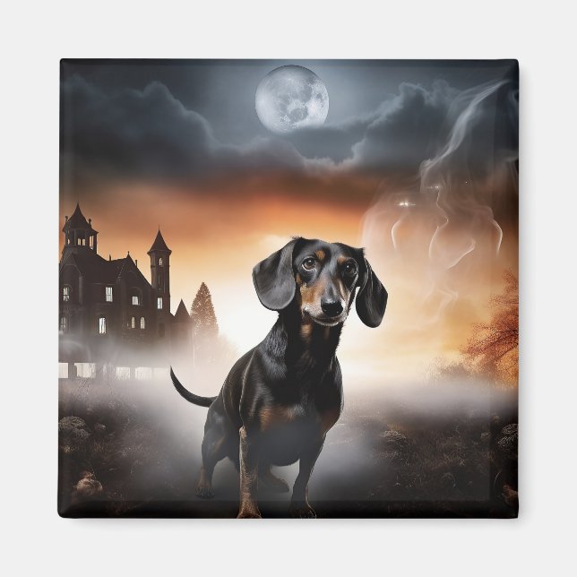 Dachshund Halloween Scary Magnet (Front)