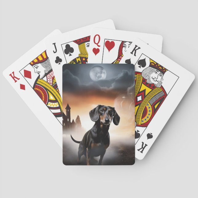 Dachshund Halloween Scary Playing Cards (Back)