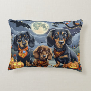 Dachshund Halloween Spooky Decorative Cushion