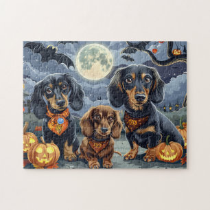 Dachshund Halloween Spooky  Jigsaw Puzzle