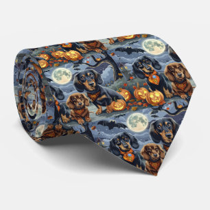 Dachshund Halloween Spooky Tie