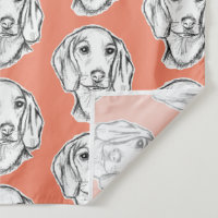 dachshund hand drawn sketch black white puppy dog