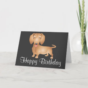 Dachshund Happy Birthday Card - Verse inside
