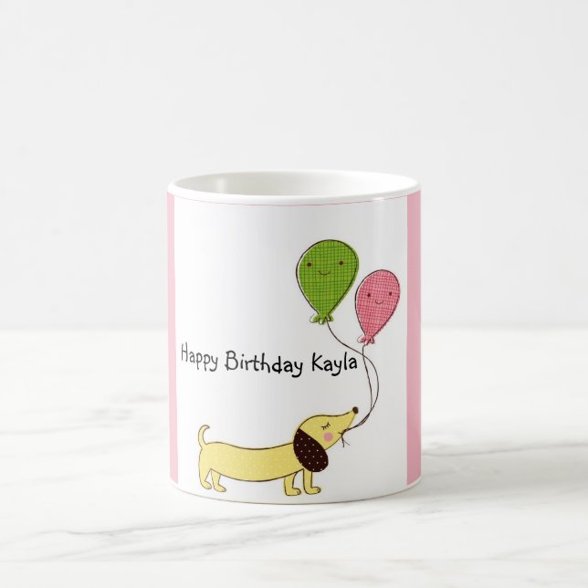 Dachshund Happy Birthday Customised Mug (Center)