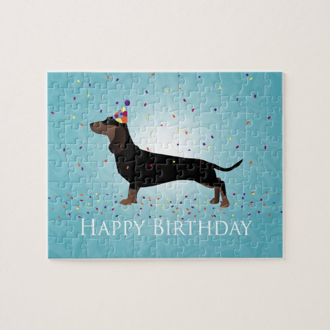 Dachshund Happy Birthday Design Jigsaw Puzzle (Horizontal)