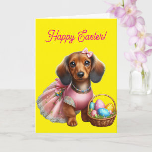 Dachshund Happy Easter  Card